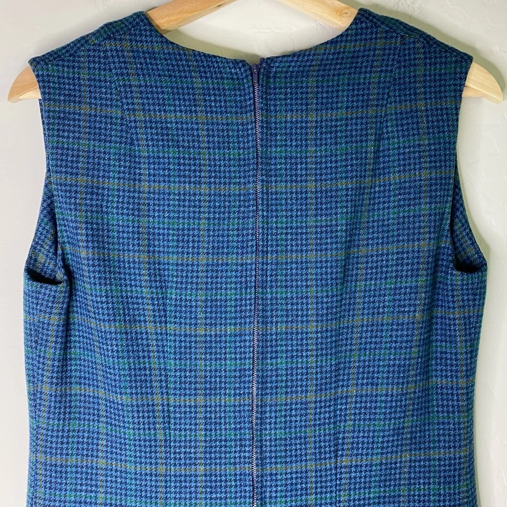 Pendleton Wool Plaid V-Neck Vintage Midi Dress Size L - Picture 9 of 12